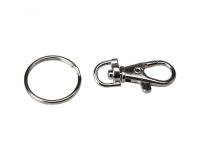 Attache mousqueton ocolor 37mm avec anneau coloris      chrome lot de 10