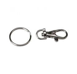 Attache mousqueton ocolor 37mm avec anneau coloris      chrome lot de 10