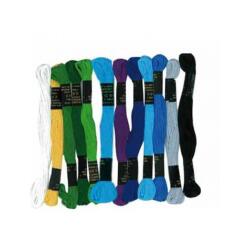 Lot fils bracelets bresiliens graine creative coton 7m      assortiment mer du sud 12     echevettes coloris assortis