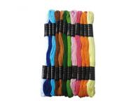 Lot fils bracelets bresiliens graine creative coton 7m      assortiment standard 12       echevettes coloris assortis