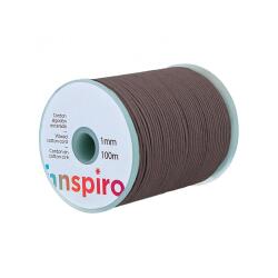Cordon cire innspiro 1mmx100m coloris marron sur bobine