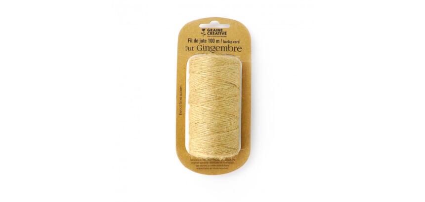 Bobine ficelle en jute graine creative 100m coloris naturel