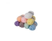 Fil acrylique o'color environ 90m coloris pastels assortis  lot de 8 pelotes