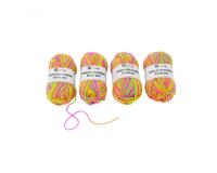 Fil acrylique o'color environ 90m coloris fluos assortis lotde 4 pelotes