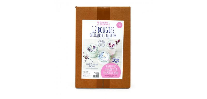 Kit bougies fleuries graine creative pour 12 eleves kit   complet