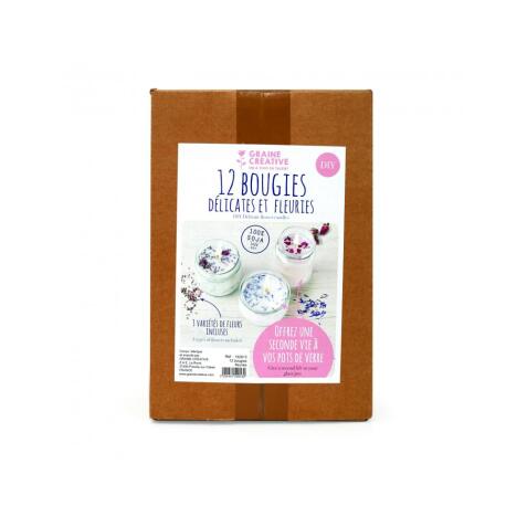 Kit bougies fleuries graine creative pour 12 eleves kit   complet