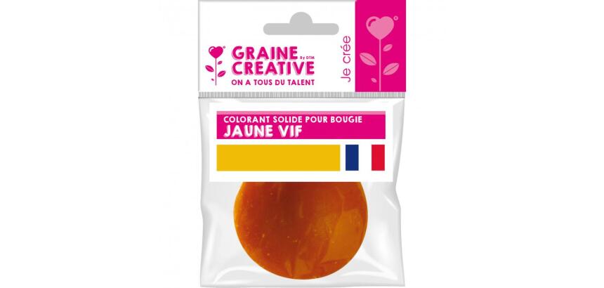 Colorant solide pour cire et gel graine creative a bougie  20g coloris jaune