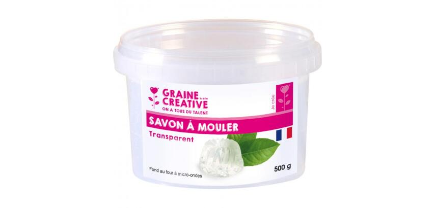 Bloc de savon transparent graine creative 500g micro    ondes