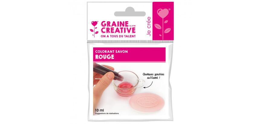 Colorant concentre graine creative dose pour 500g de    savon coloris rouge