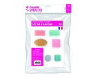 Lot mini-moules pour savons graine creative 6 formes      classiques assortis