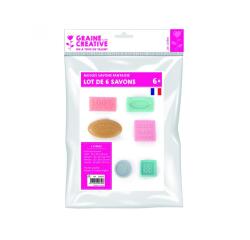 Lot mini-moules pour savons graine creative 6 formes      classiques assortis
