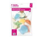 Lot moules fantaisies pour petits savons graine creative 6 formes marines assorties