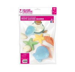 Lot moules fantaisies pour petits savons graine creative 6 formes marines assorties