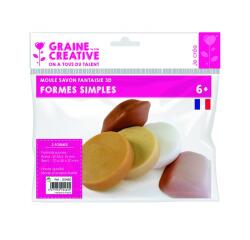 Lot moules savons simples formes graine creative 6x6 cm 2 formes rondes et carrees