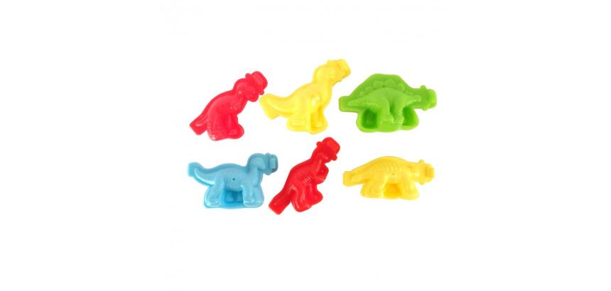 Lot moules 3d dinosaures graine creative pour pate a   modeler 2 faces 6 unites      coloris assortis