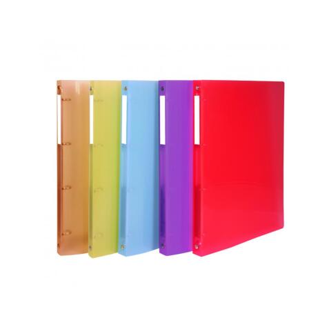 Classeur 4 anneaux polypro office plast couverture       souple 32x25 dos 20mm 5       coloris assortis