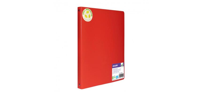 Classeur 4 anneaux polypro recycle office plast dos 20mm coloris rouge