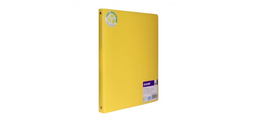Classeur 4 anneaux polypro recycle office plast dos 20mm coloris jaune