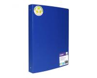 Classeur souple 4 anneaux polypro recycle office plast  32x26 cm dos 40mm coloris     bleu