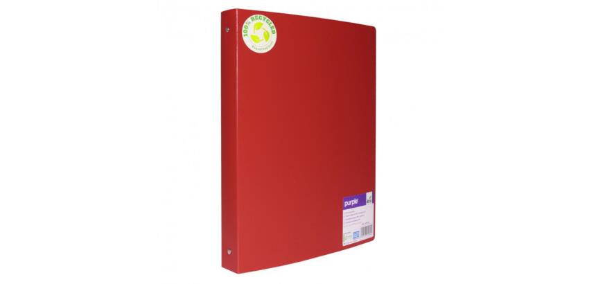 Classeur souple 4 anneaux polypro recycle office plast  32x26 cm dos 40mm coloris     rouge