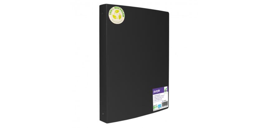 Classeur souple 4 anneaux polypro recycle office plast  32x26 cm dos 40mm coloris     noir