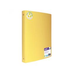 Classeur souple 4 anneaux polypro recycle office plast  32x26 cm dos 40mm coloris     jaune