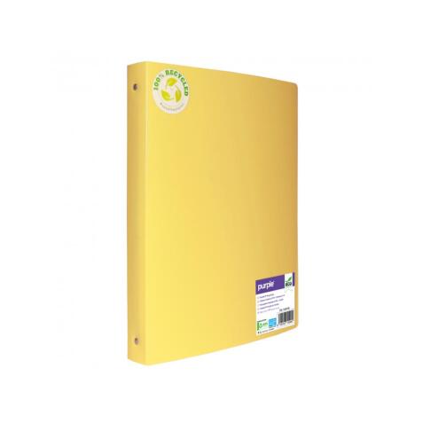 Classeur souple 4 anneaux polypro recycle office plast  32x26 cm dos 40mm coloris     jaune
