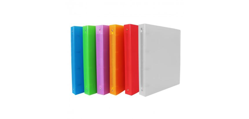 Classeur souple 4 anneaux polypro office plast 32x26,8  cm dos 40mm coloris assortis