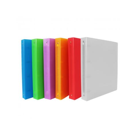 Classeur souple 4 anneaux polypro office plast 32x26,8  cm dos 40mm coloris assortis