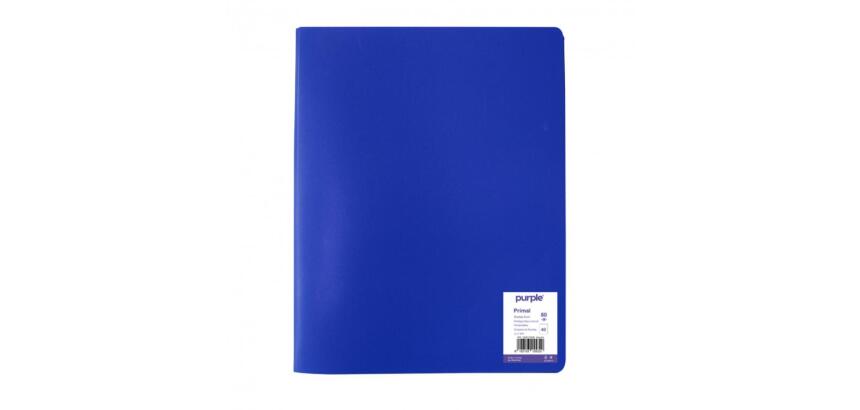 Protege-documents office plast eco green recycle 40    vues qualite pp 40 microns    graine coloris bleu