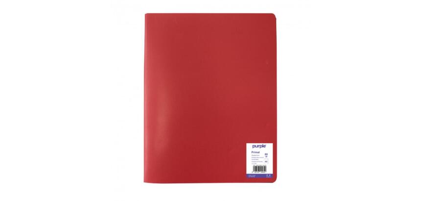 Protege-documents office plast eco green recycle 40    vues qualite pp 40 microns    graine coloris rouge