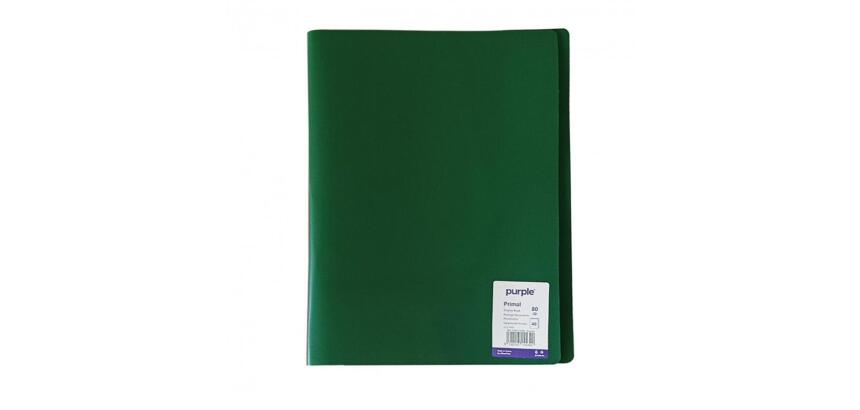 Protege-documents office plast eco green recycle 40    vues qualite pp 40 microns    graine coloris vert