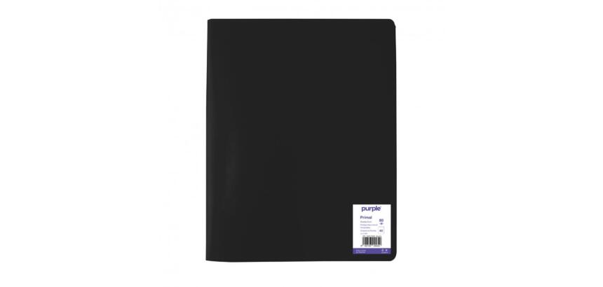 Protege-documents office plast eco green recycle 40    vues qualite pp 40 microns    graine coloris noir