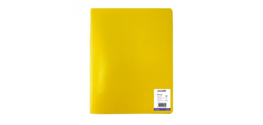 Protege-documents office plast eco green recycle 40    vues qualite pp 40 microns    graine coloris jaune