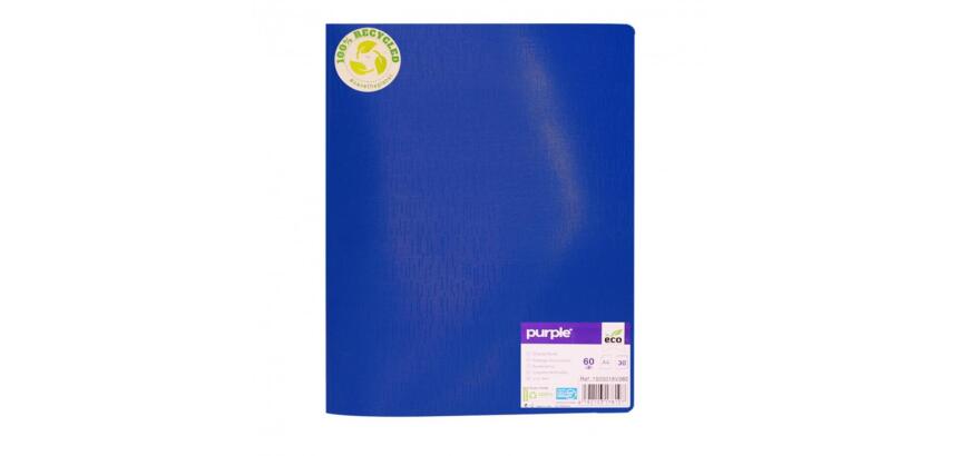 Protege-documents office plast eco green recycle 60    vues qualite pp 40 microns    graine coloris bleu