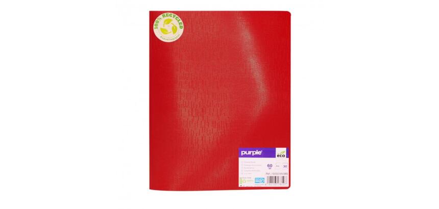 Protege-documents office plast eco green recycle 60    vues qualite pp 40 microns    graine coloris rouge