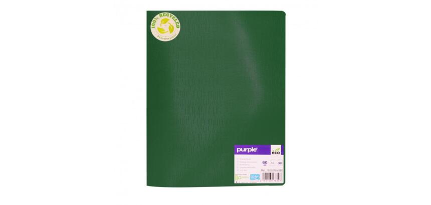 Protege-documents office plast eco green recycle 60    vues qualite pp 40 microns    graine coloris  vert