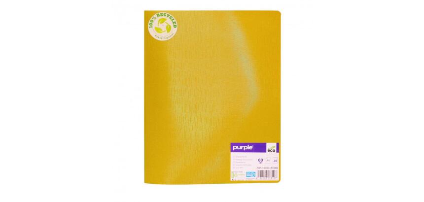 Protege-documents office plast eco green recycle 60    vues qualite pp 40 microns    graine coloris  jaune
