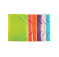 Chemise 3 rabats office plast polypro translucide 6 coloris assortis