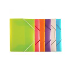 Chemise 3 rabats office plast polypro translucide 6 coloris assortis