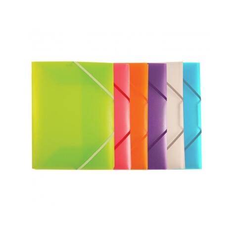 Chemise 3 rabats office plast polypro translucide 6 coloris assortis