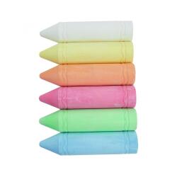 Craie trottoir jumbo o color diametre 45 mm  long 19 cm    coloris assortis etui 6       unites