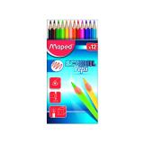 Crayon school peps maped corps triangulaire coloris    assortis etui 12 unites