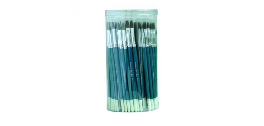 Classpack pinceaux et brosses poils de poney manches en     bois et virole en alu 144     pieces assorties