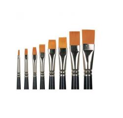 Brosses poils synthetiques plates n 06 pour peinture     acrylique virole en alu lot   de 10 unites