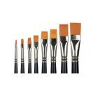 Brosses poils synthetiques plates n 08 pour peinture     acrylique virole en alu lot   de 10 unites
