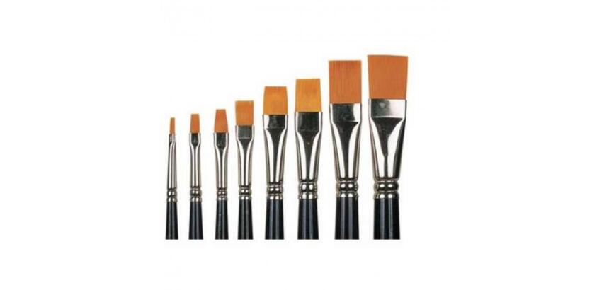 Brosses poils synthetiques plates n 10 pour peinture     acrylique virole en alu lot   de 10 unites