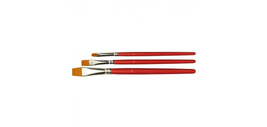Lot pinceaux maier n 6 10 et 14 manches rouge 3 unites