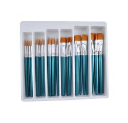 Assortiment pinceaux differentes tailles 1 bac de  rangement lot de 36 pieces    assorties