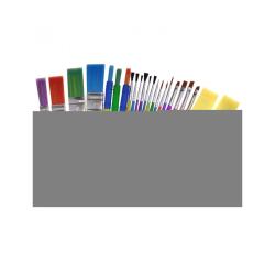 Assortiment creativite pinceaux fins et larges       brosses plates pinceaux plats en mousse lot de 25 pieces